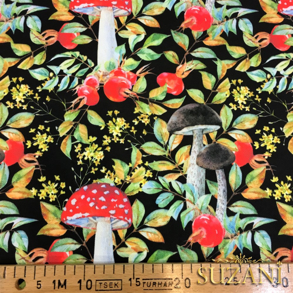 Mantar Desenli Kumaş