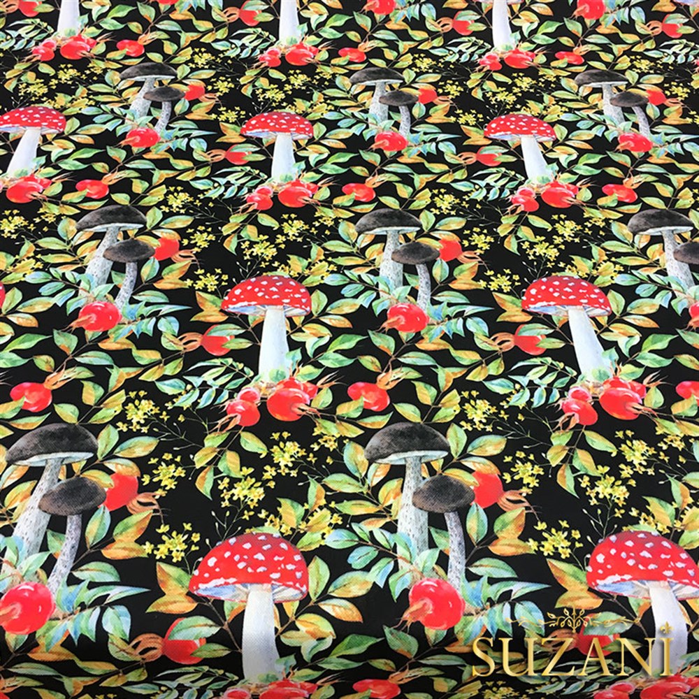 Mantar Desenli Kumaş