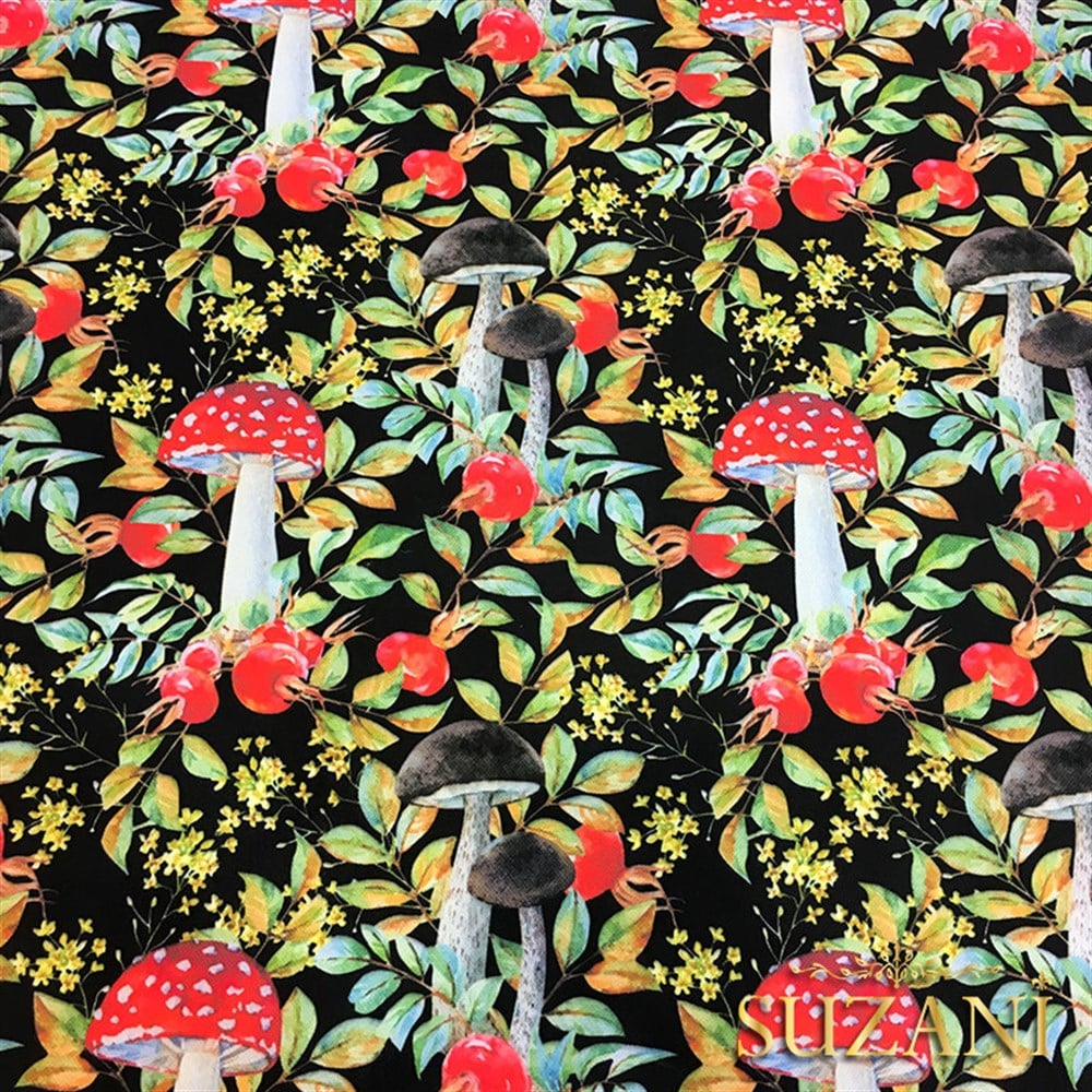 Mantar Desenli Kumaş