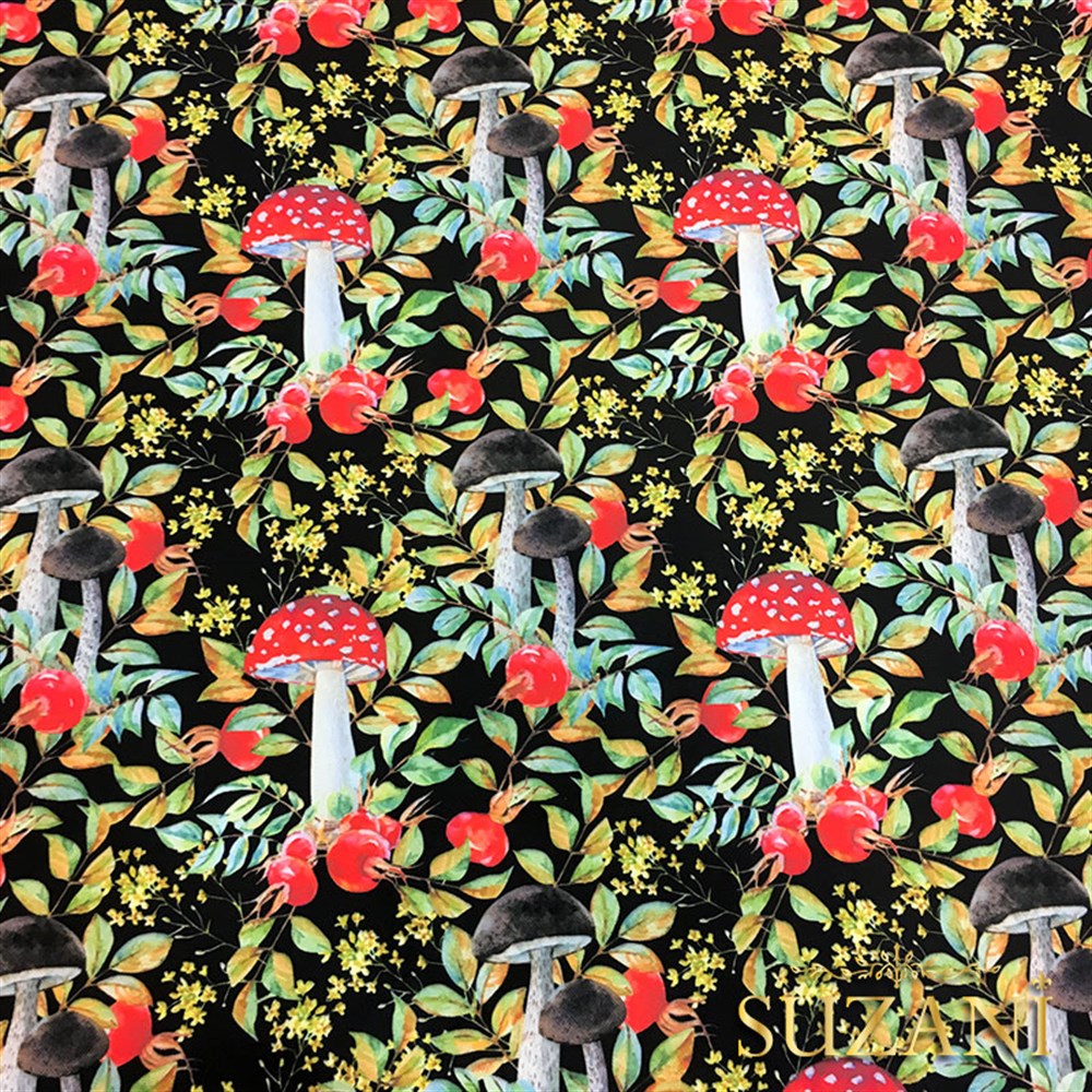 Mantar Desenli Kumaş