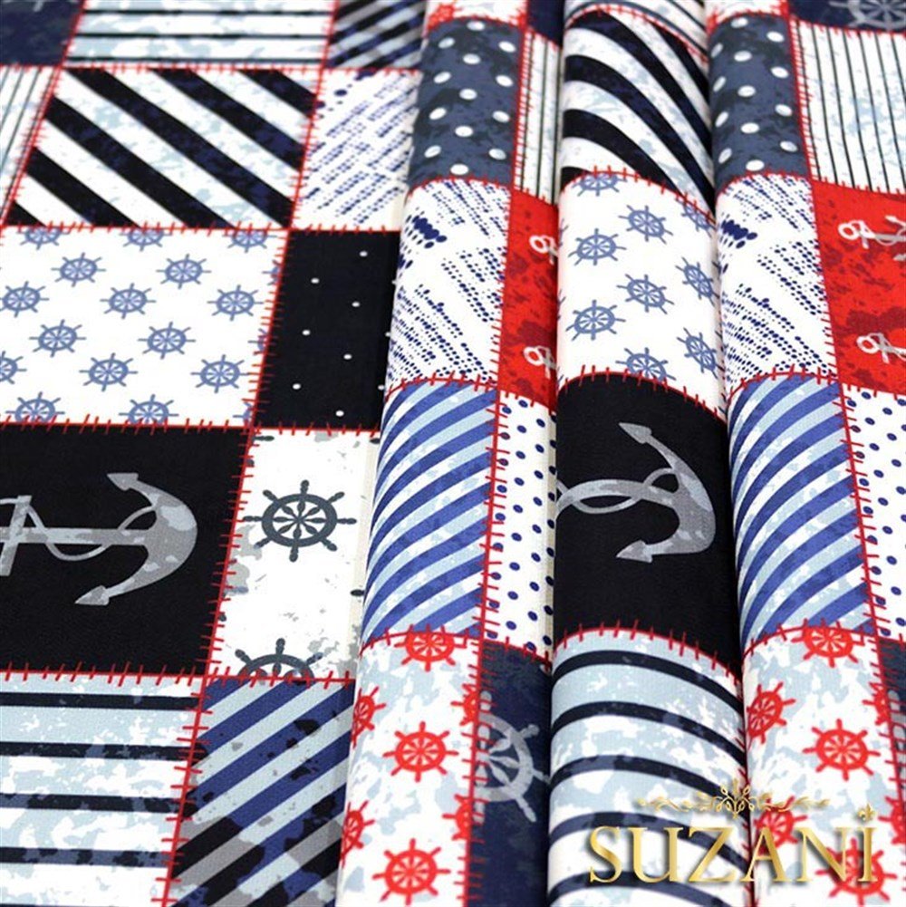 Marin Patchwork Desenli Kumaş