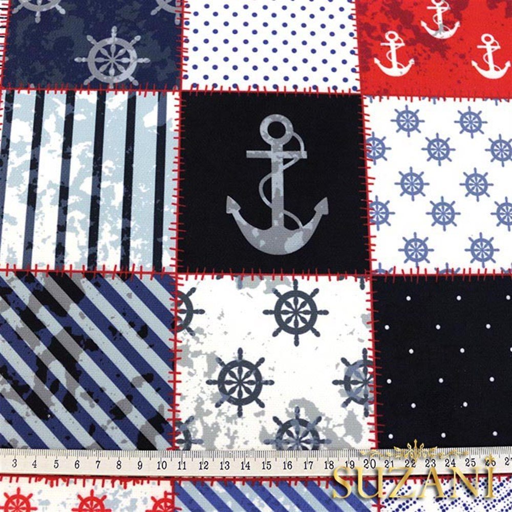 Marin Patchwork Desenli Kumaş
