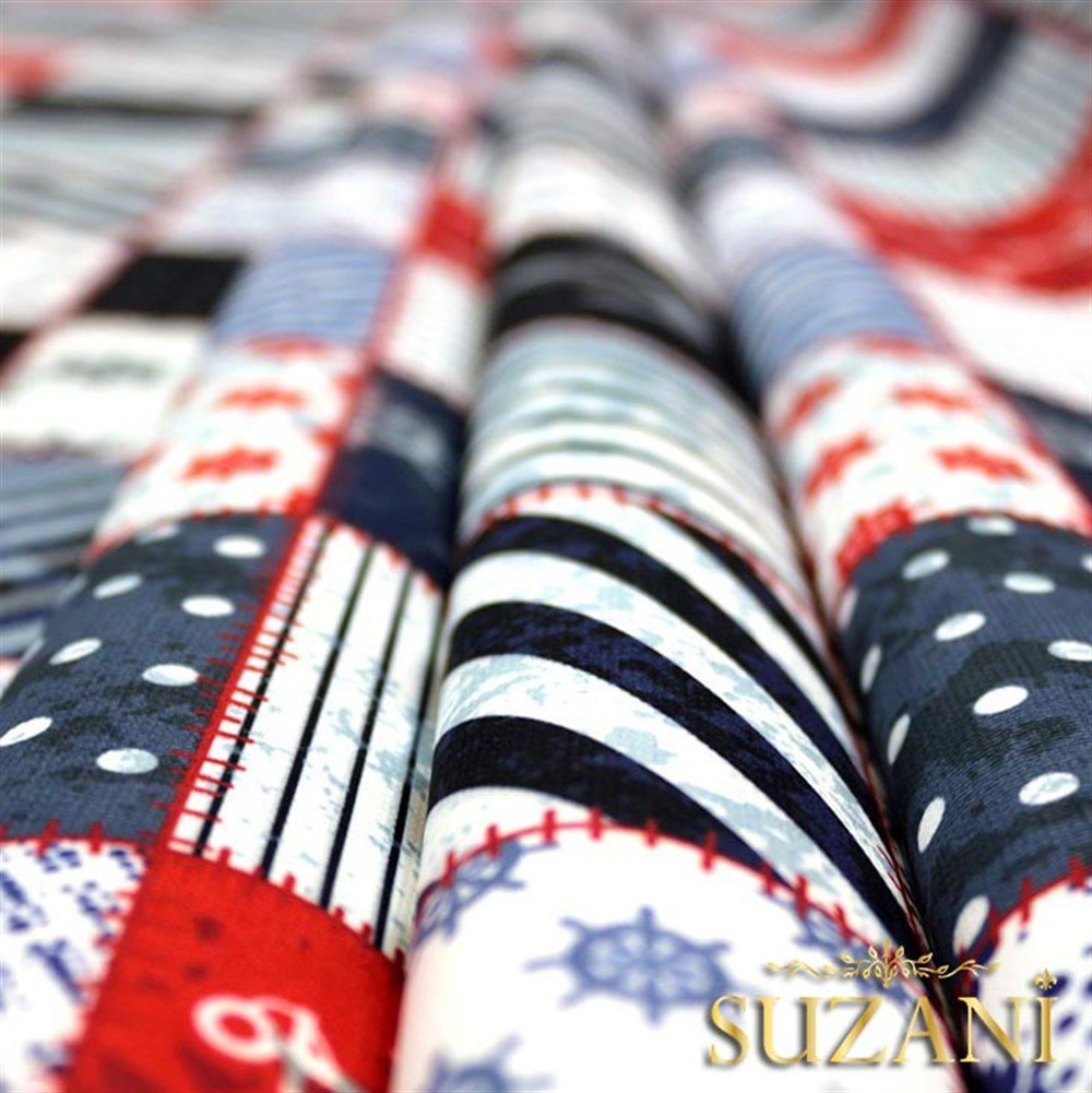 Marin Patchwork Desenli Kumaş