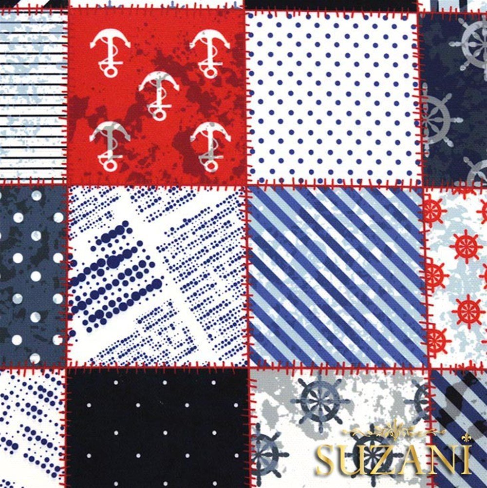 Marin Patchwork Desenli Kumaş