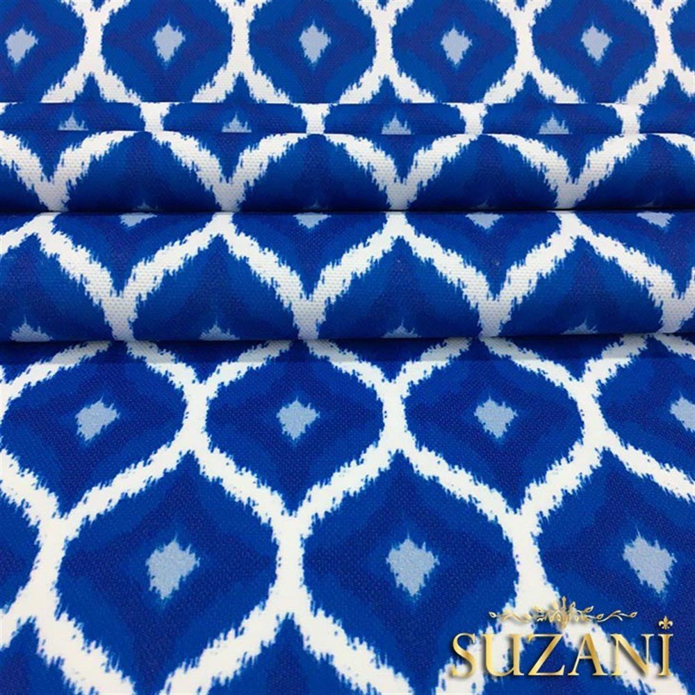 Mavi Damla Desenli Kumaş