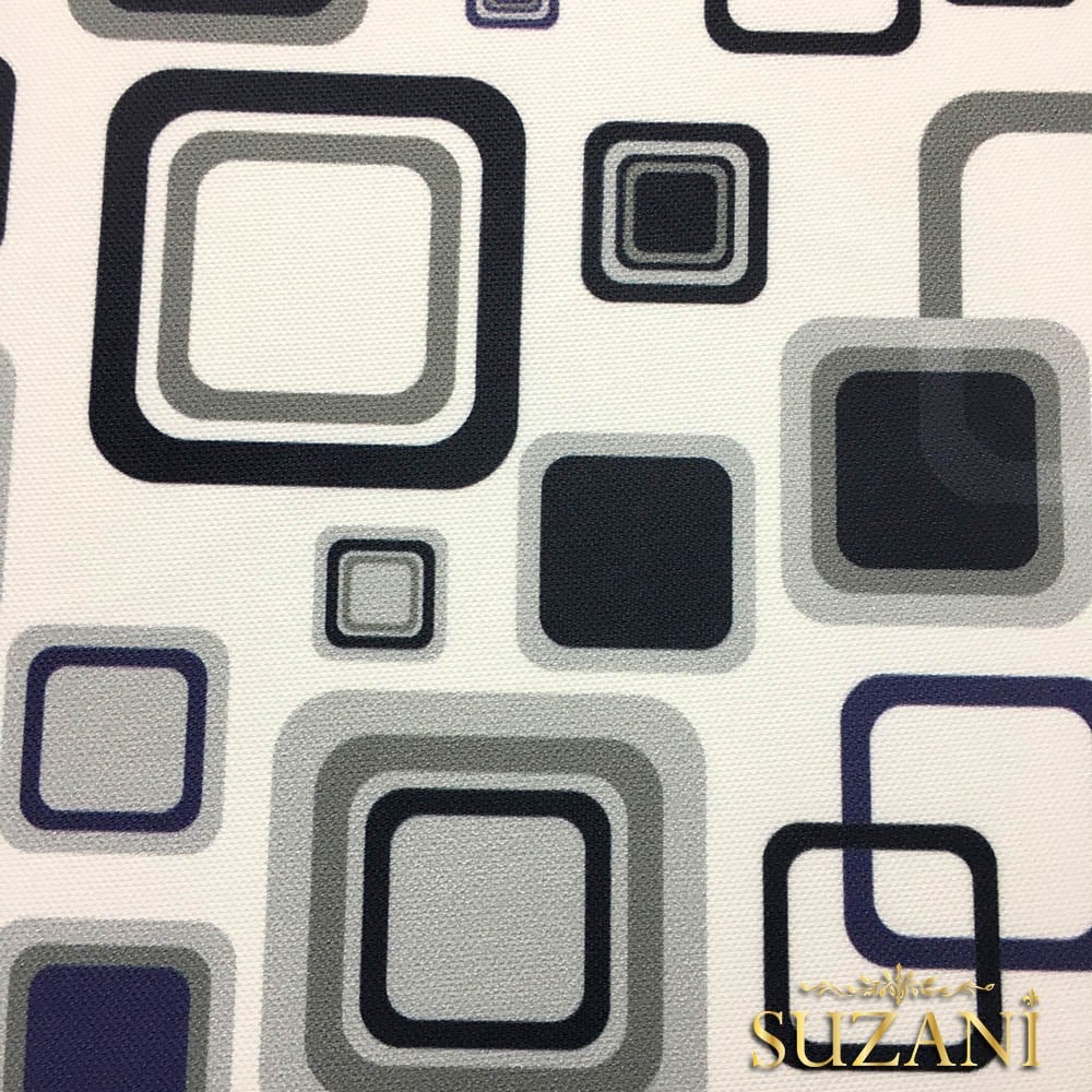 Mavi Kareler Desenli Kumaş