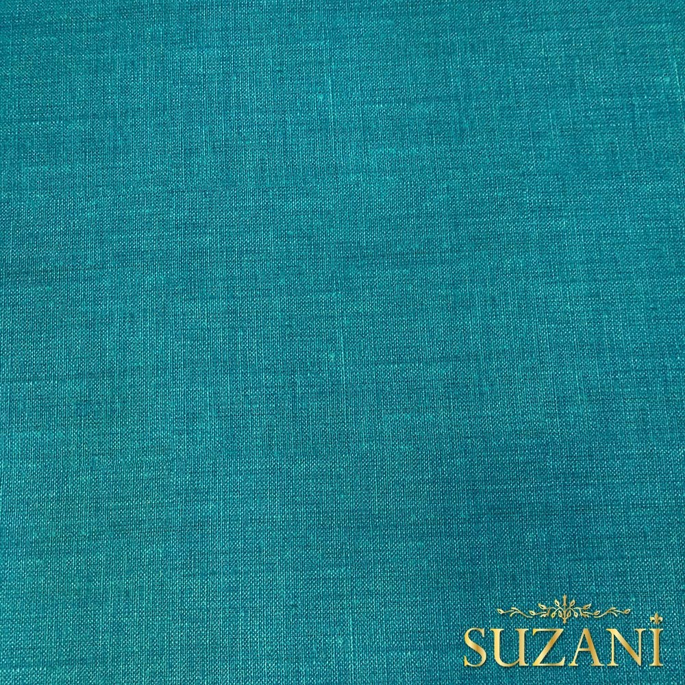 Mavi Keten Görünümlü Dijital Baskılı Kumaş