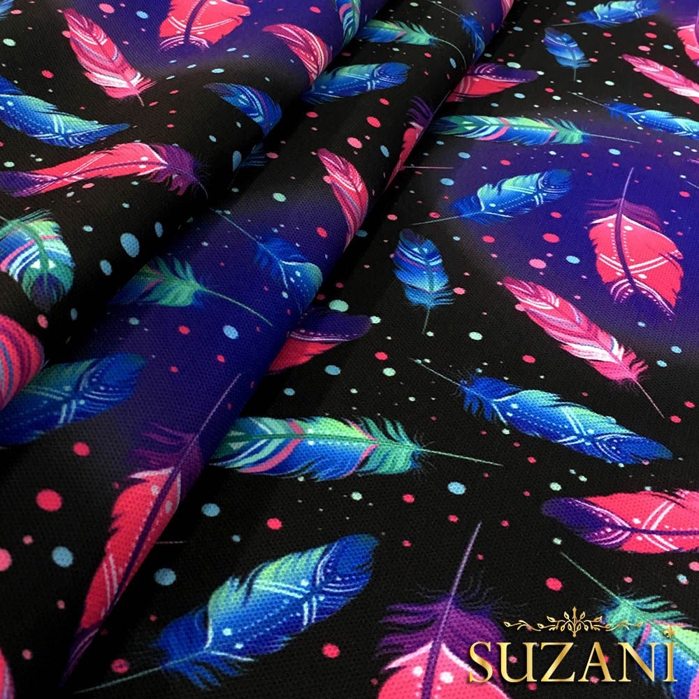 Mavi Pembe Tüy Desenli Kumaş