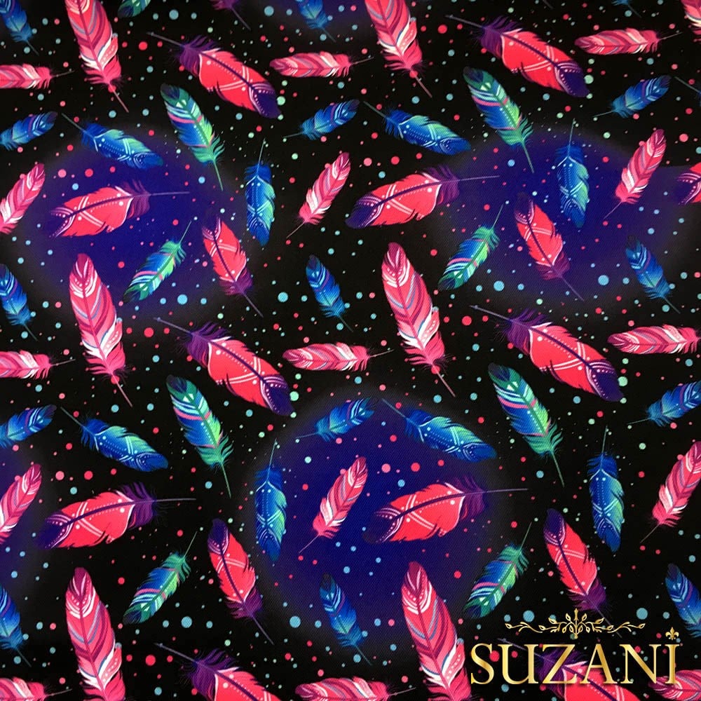 Mavi Pembe Tüy Desenli Kumaş