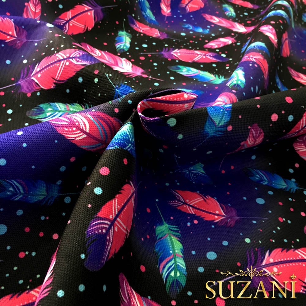 Mavi Pembe Tüy Desenli Kumaş