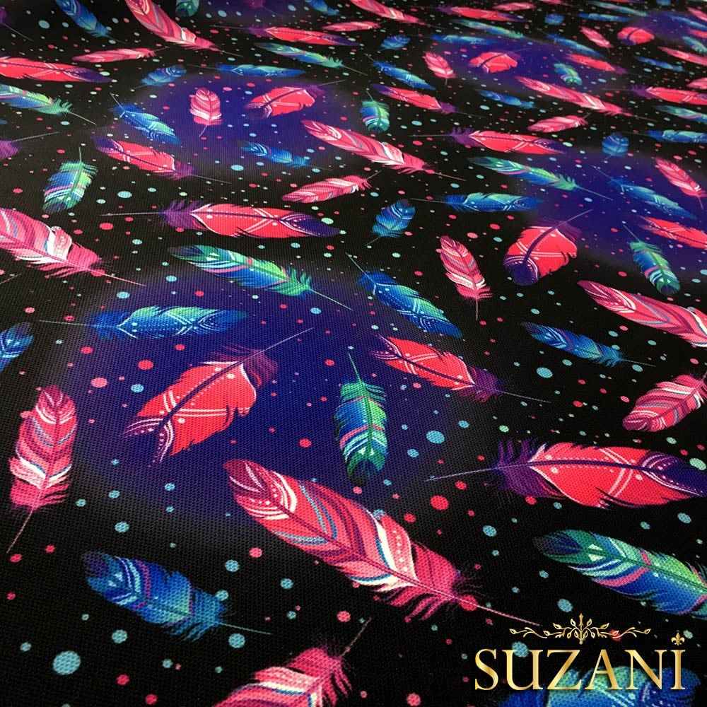 Mavi Pembe Tüy Desenli Kumaş