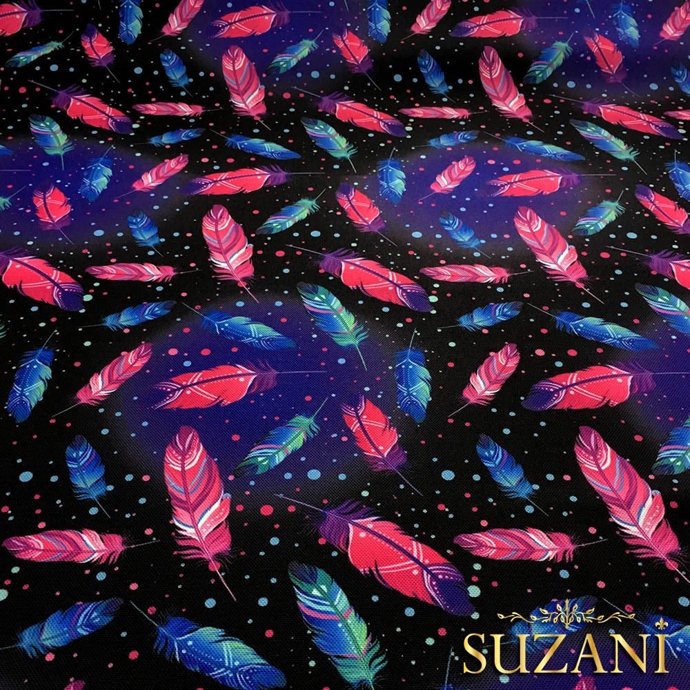 Mavi Pembe Tüy Desenli Kumaş