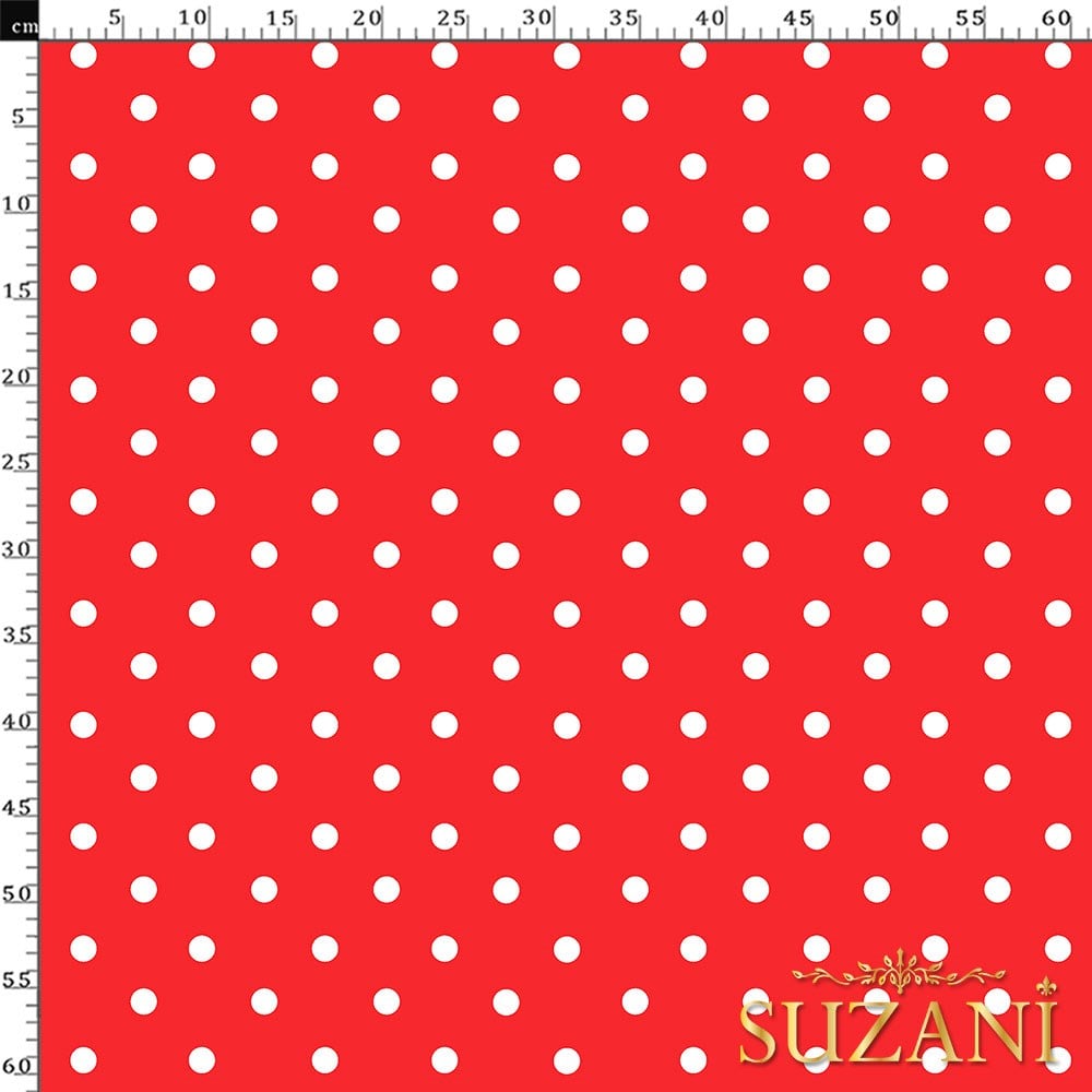 Mercan Puantiye Desenli Dijital Baskılı Kumaş