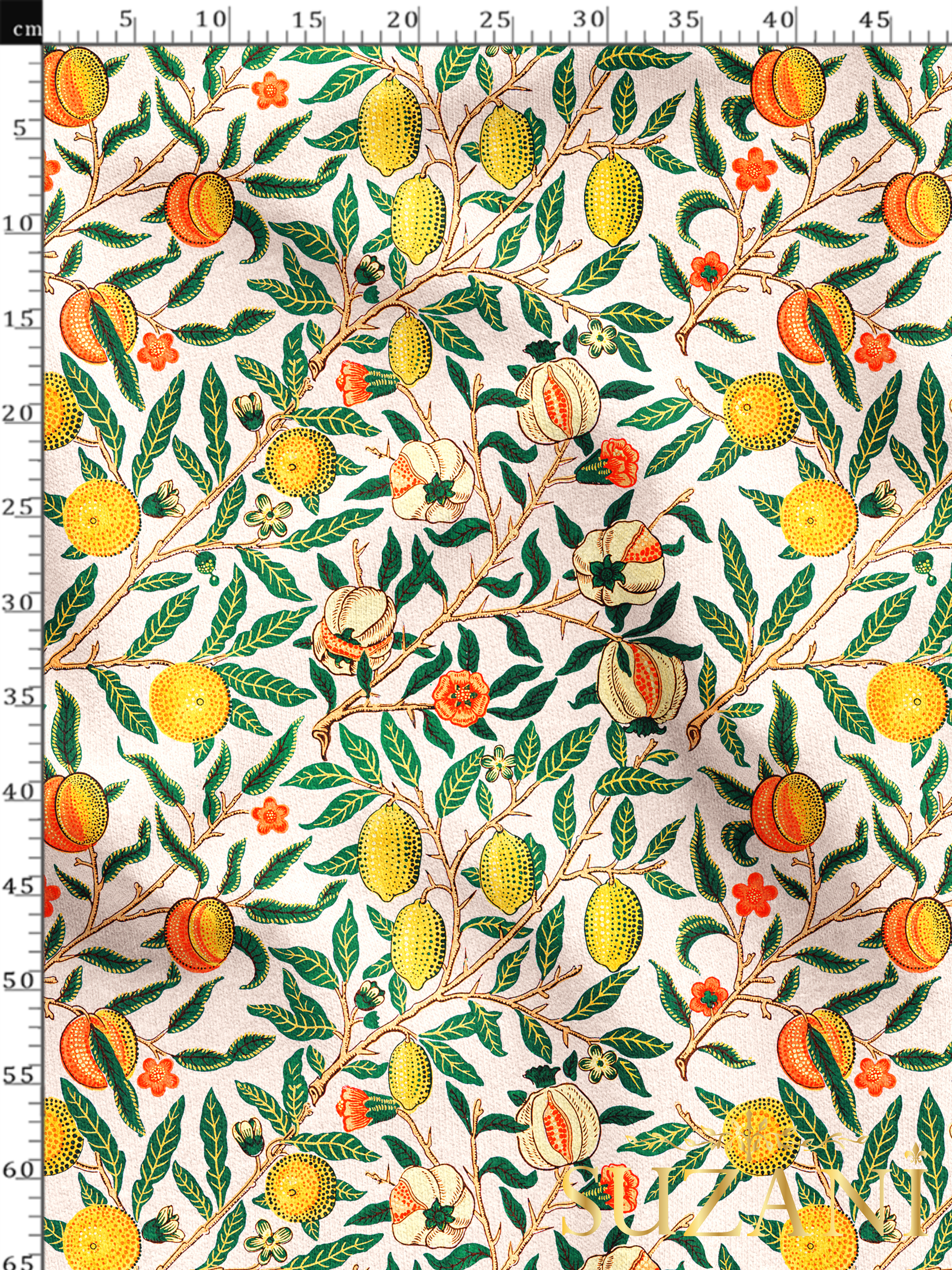 Meyve Ağacı Desenli Dijital Baskılı Kumaş