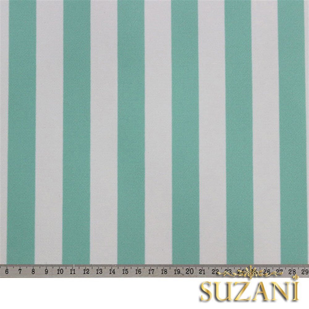 Mint İnce Çizgili Kumaş