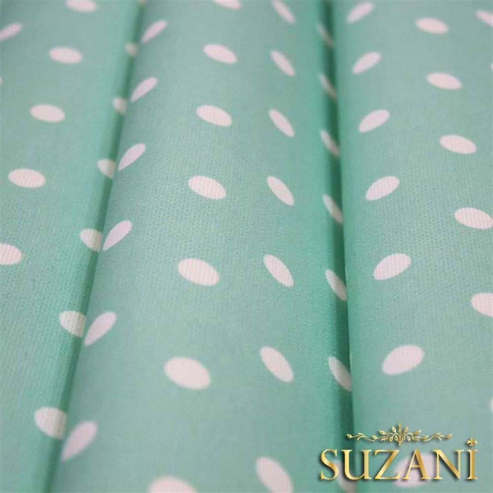 Mint Zemin Küçük Puanlı Kumaş