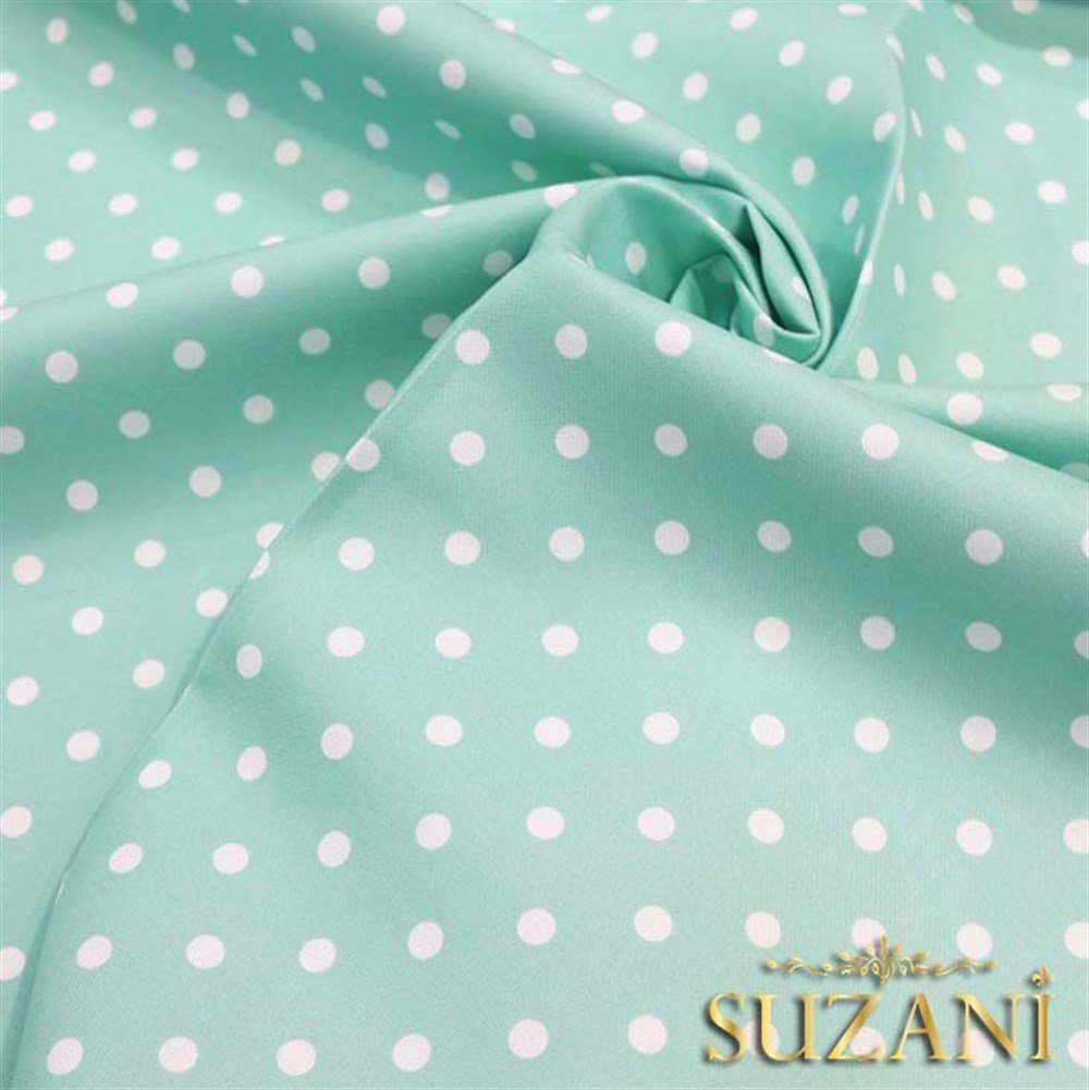 Mint Zemin Küçük Puanlı Kumaş