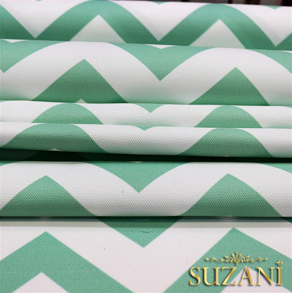 Mint Zigzag Desenli Kumaş