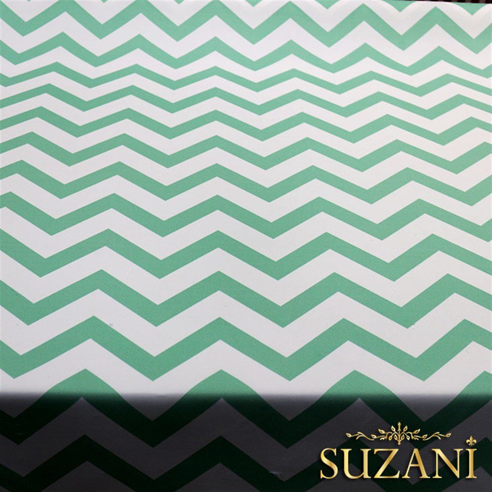 Mint Zigzag Desenli Kumaş