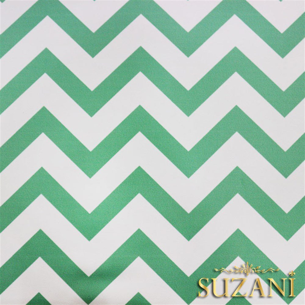 Mint Zigzag Desenli Kumaş