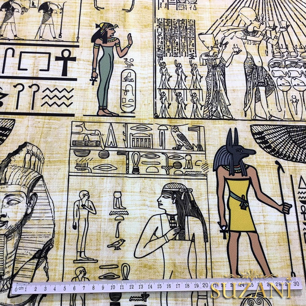 Mısır Papirüs Desenli Kumaş