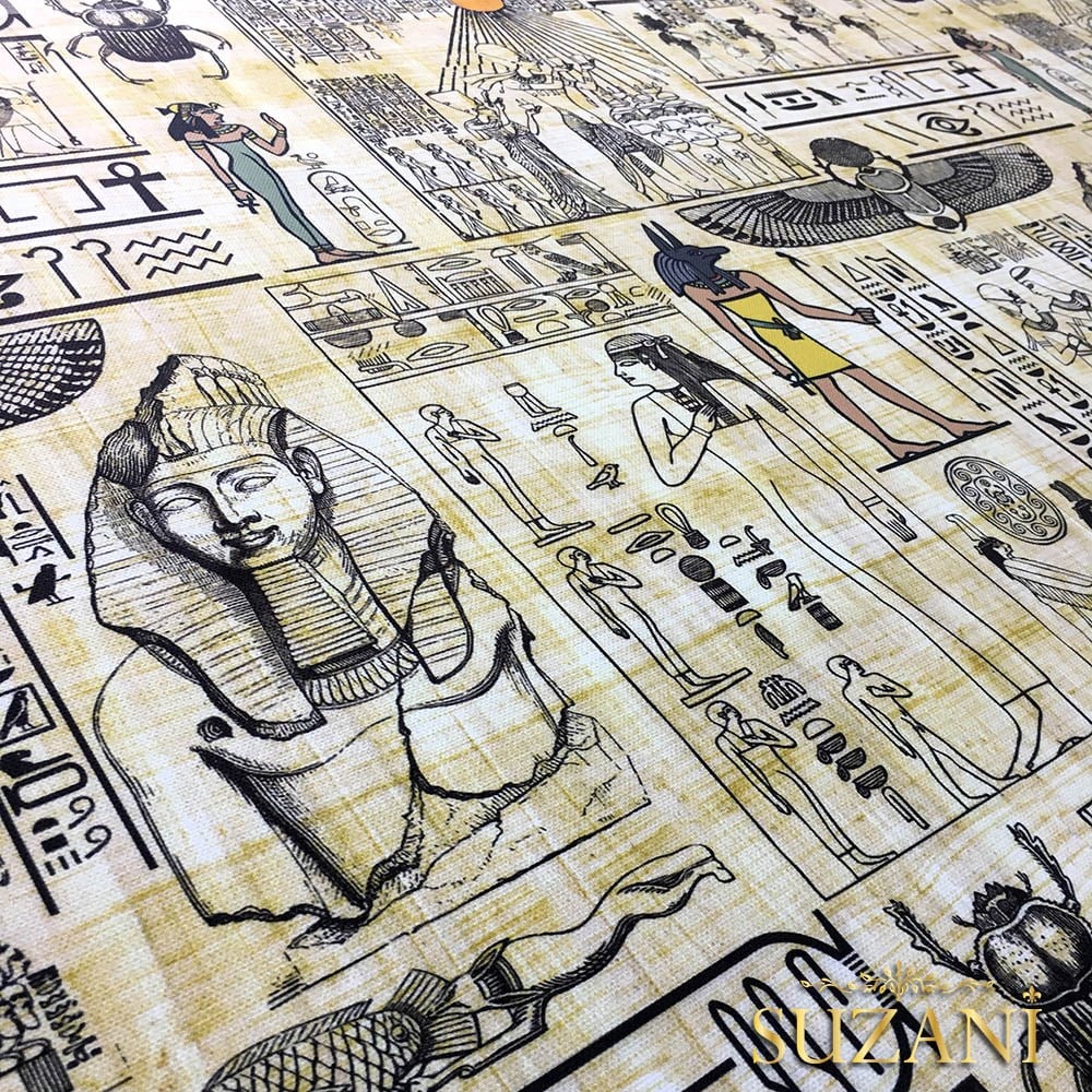 Mısır Papirüs Desenli Kumaş