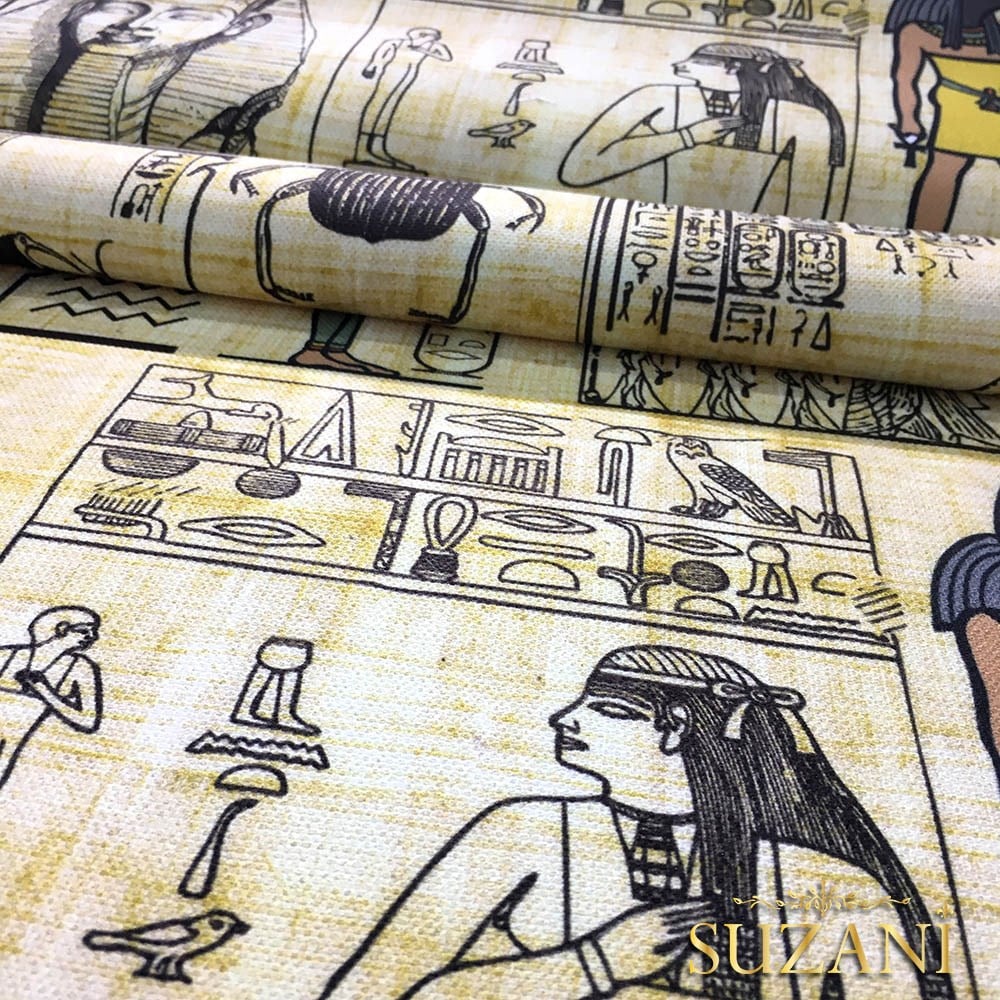 Mısır Papirüs Desenli Kumaş