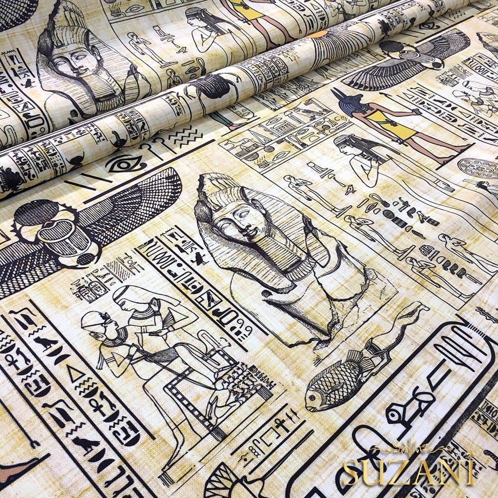 Mısır Papirüs Desenli Kumaş