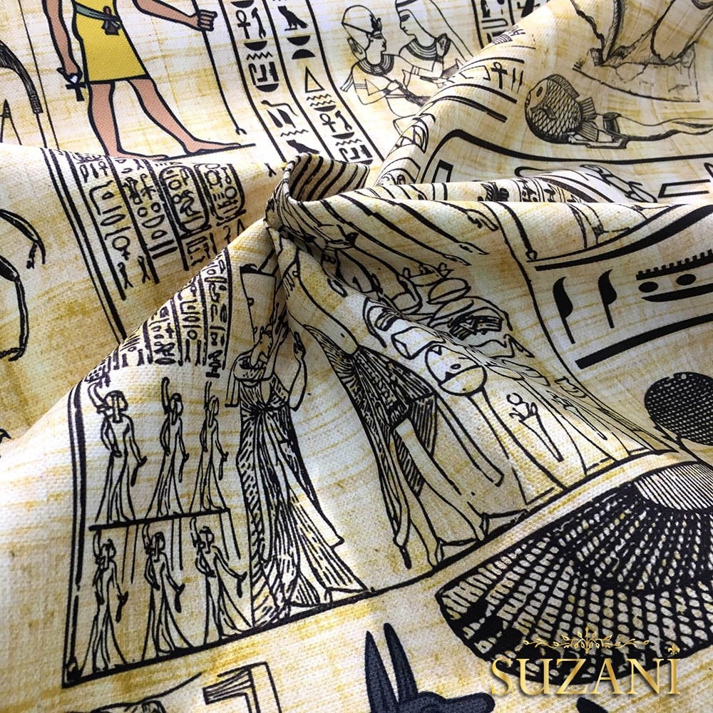 Mısır Papirüs Desenli Kumaş