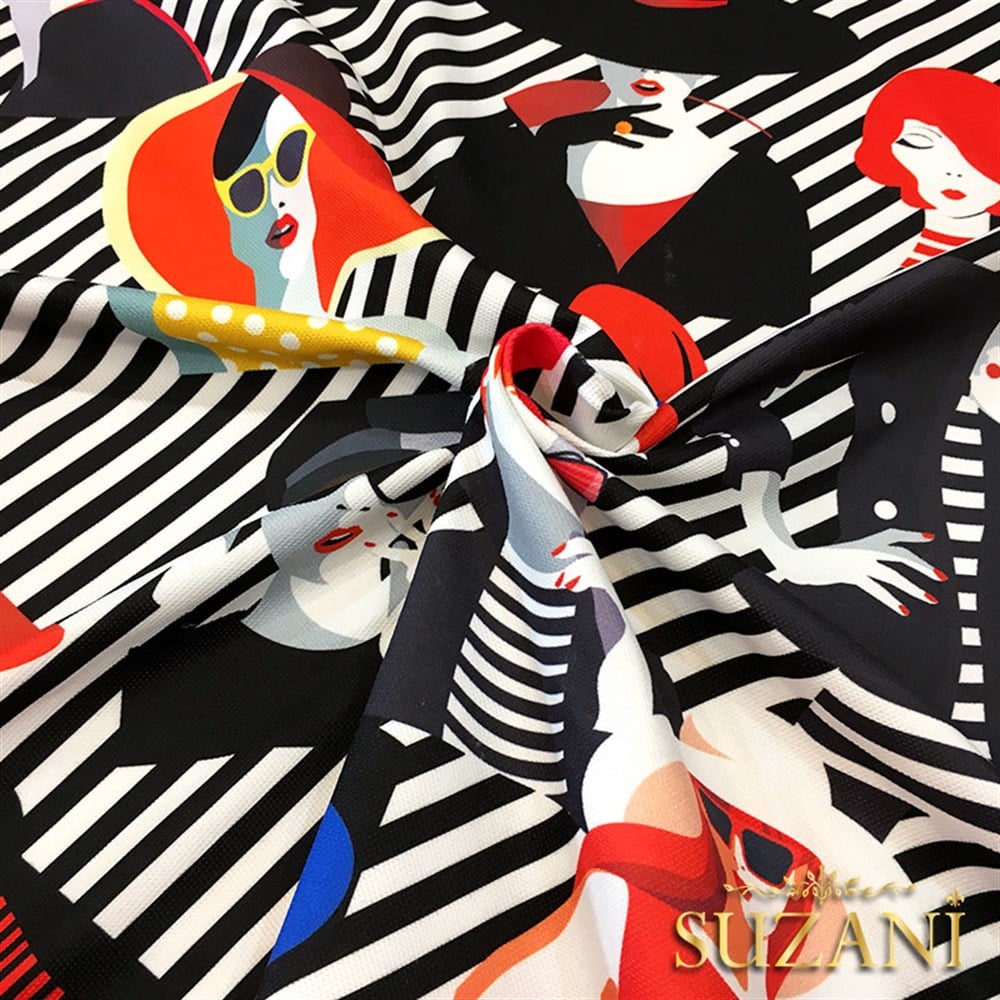 Moda Soyut Kadınlar Desenli Kumaş