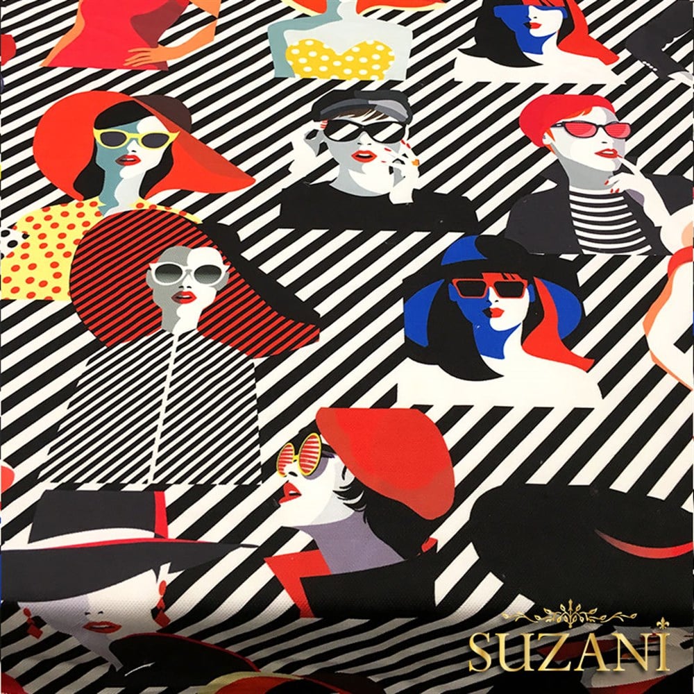 Moda Soyut Kadınlar Desenli Kumaş