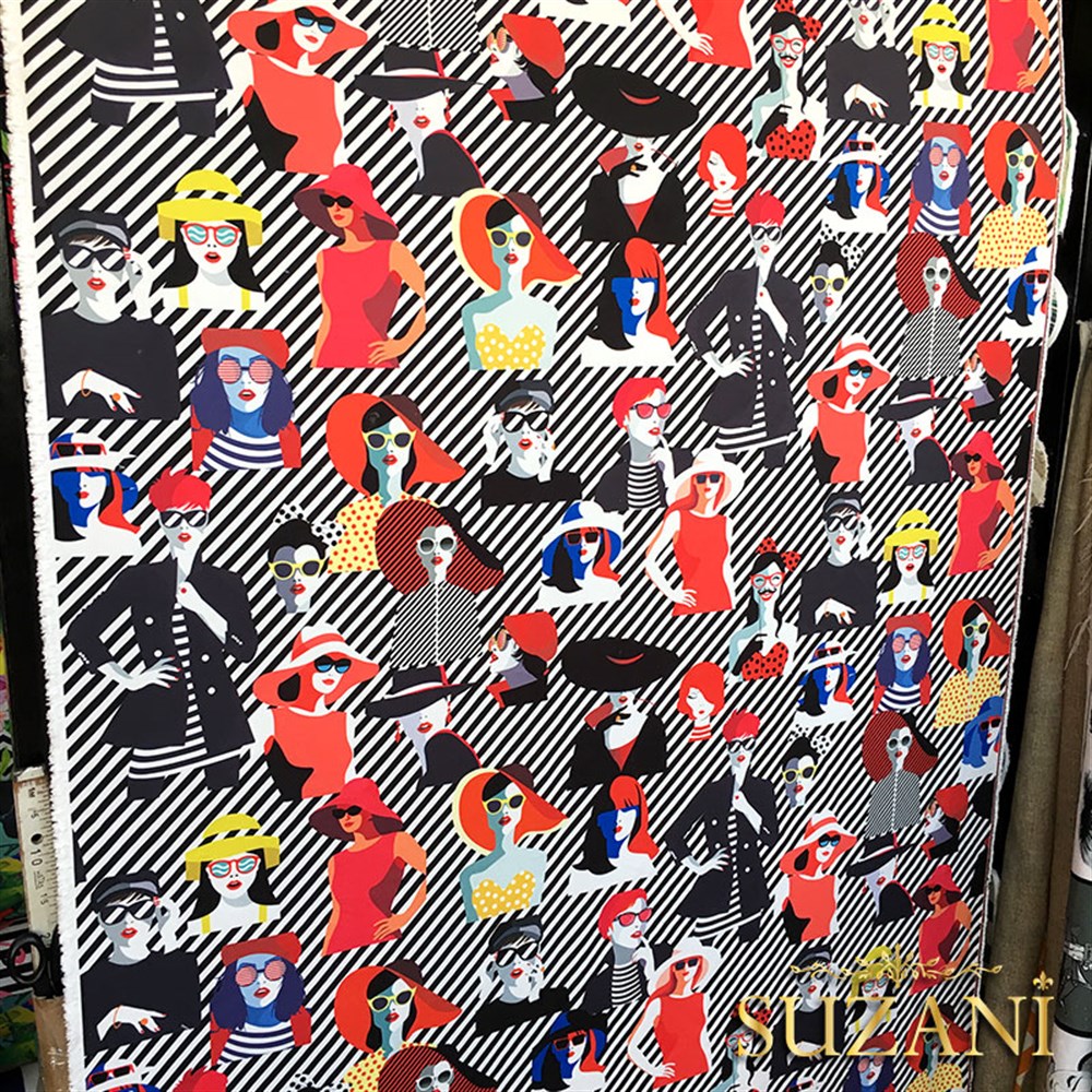 Moda Soyut Kadınlar Desenli Kumaş