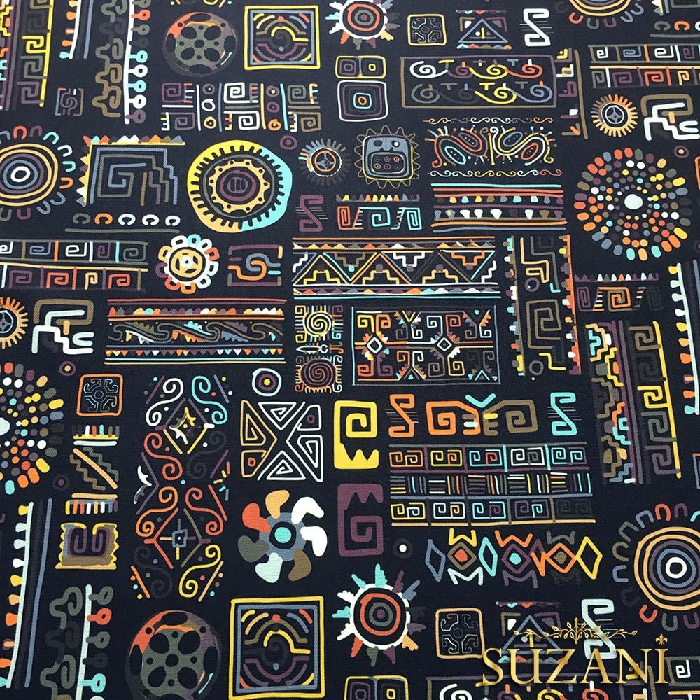 Modern Sanat Etnik Desenli Kumaş