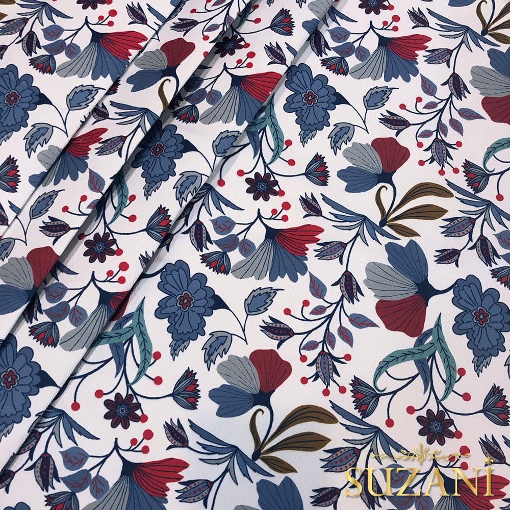 Modern Stil Çiçek Desenli Dijital Baskılı Kumaş