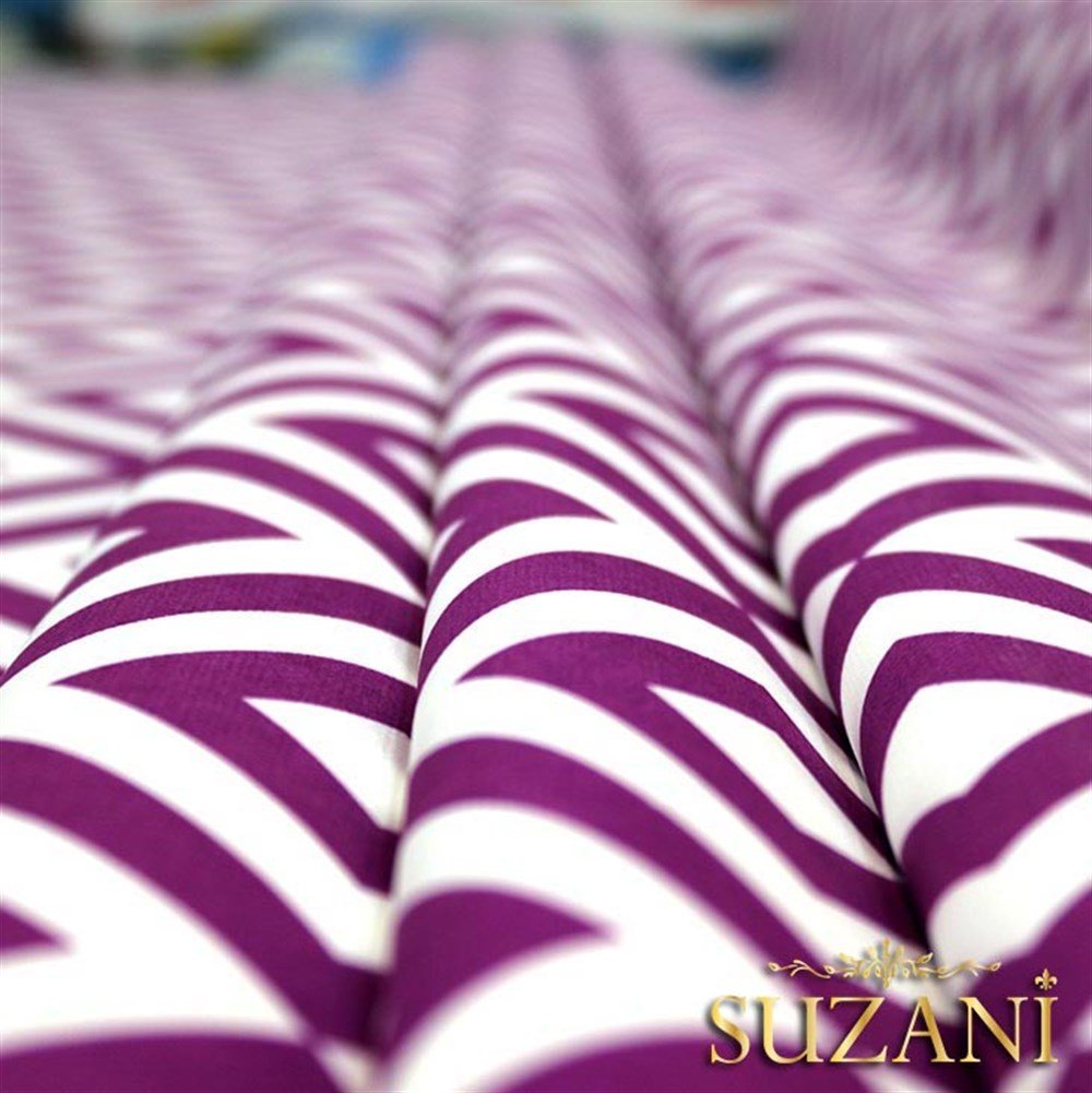 Mor İç içe Kareli Kumaş