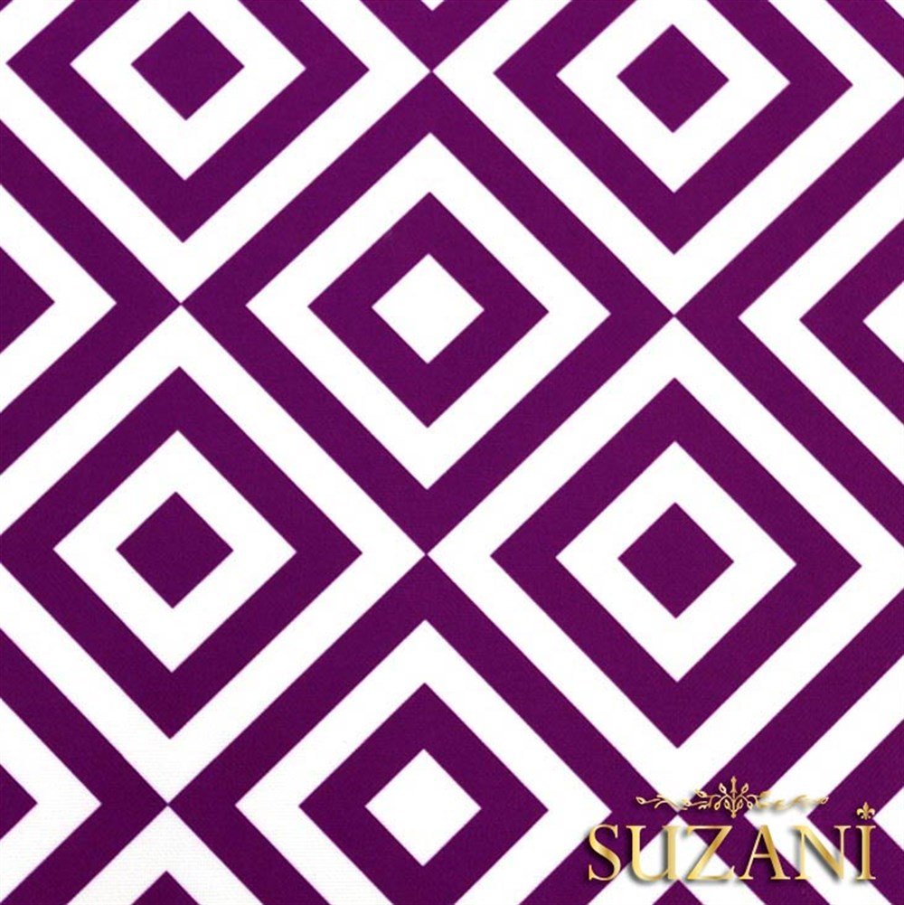 Mor İç içe Kareli Kumaş