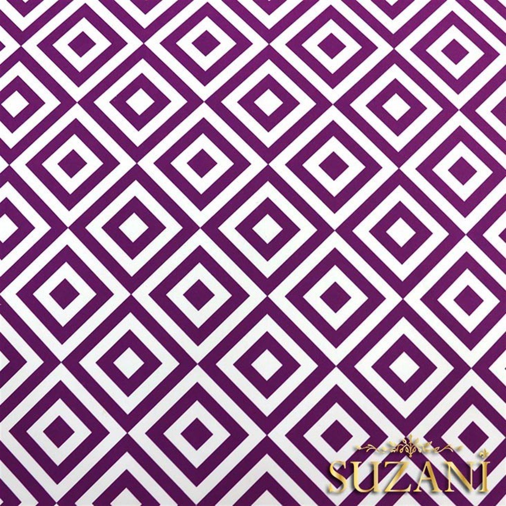 Mor İç içe Kareli Kumaş