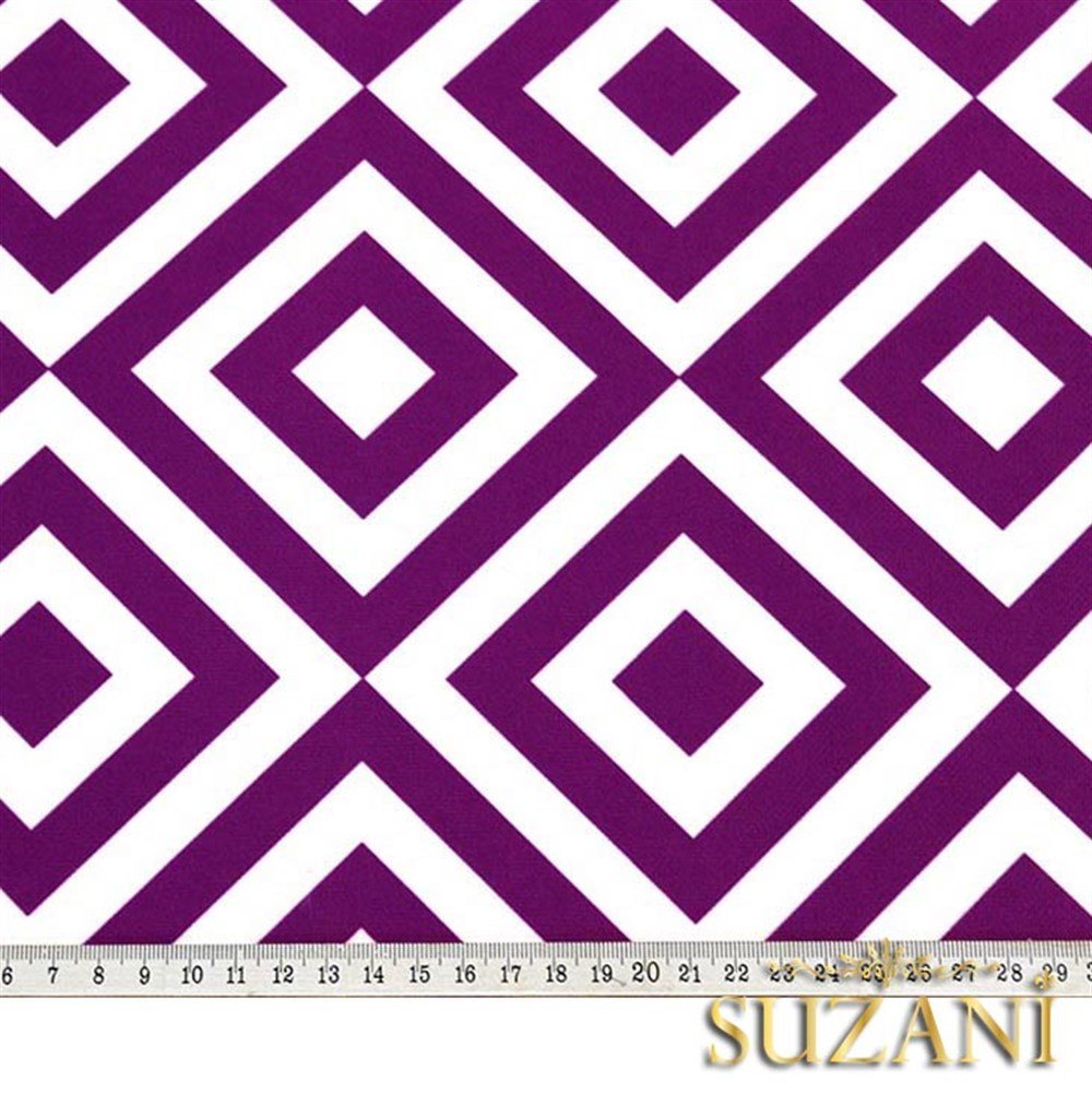 Mor İç içe Kareli Kumaş