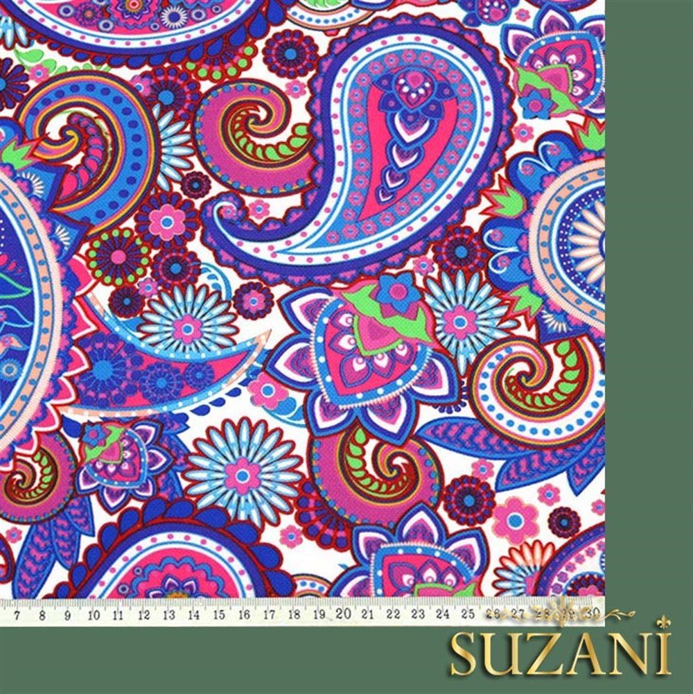 Mor Şal Desenli Kumaş