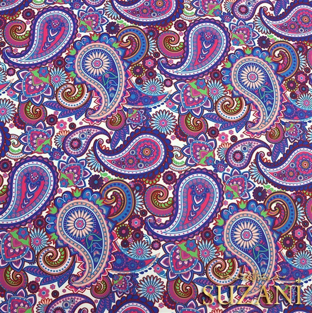 Mor Şal Desenli Kumaş