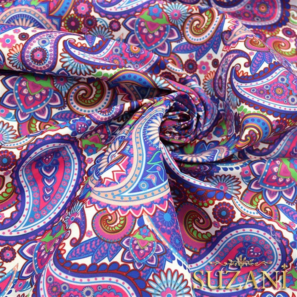 Mor Şal Desenli Kumaş