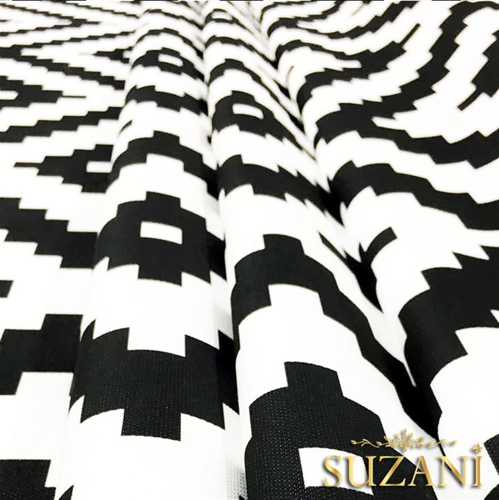 Mozaik İç içe Kareler Desenli Kumaş