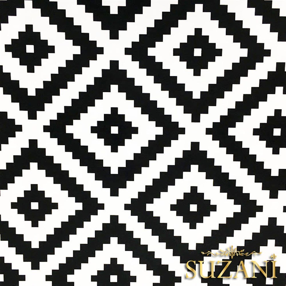 Mozaik İç içe Kareler Desenli Kumaş