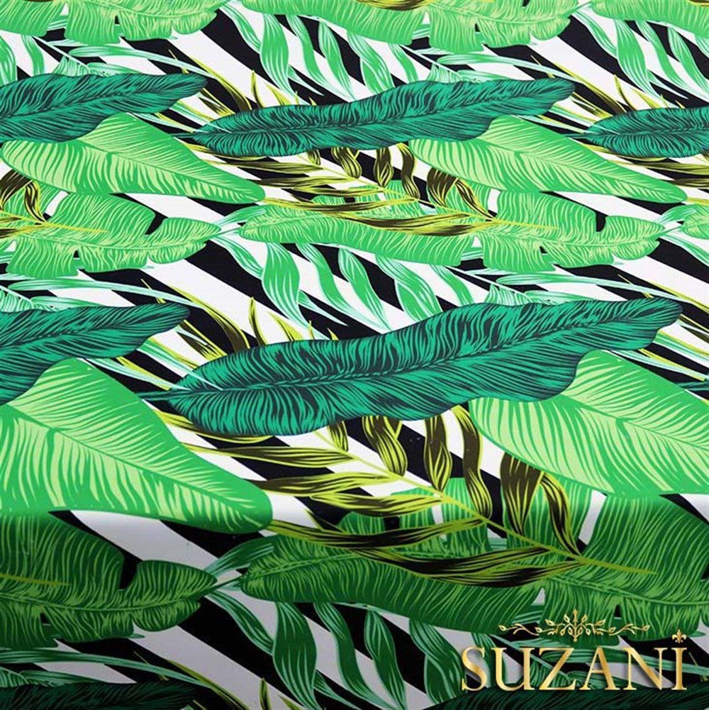 Muz Yaprakları Desenli Kumaş