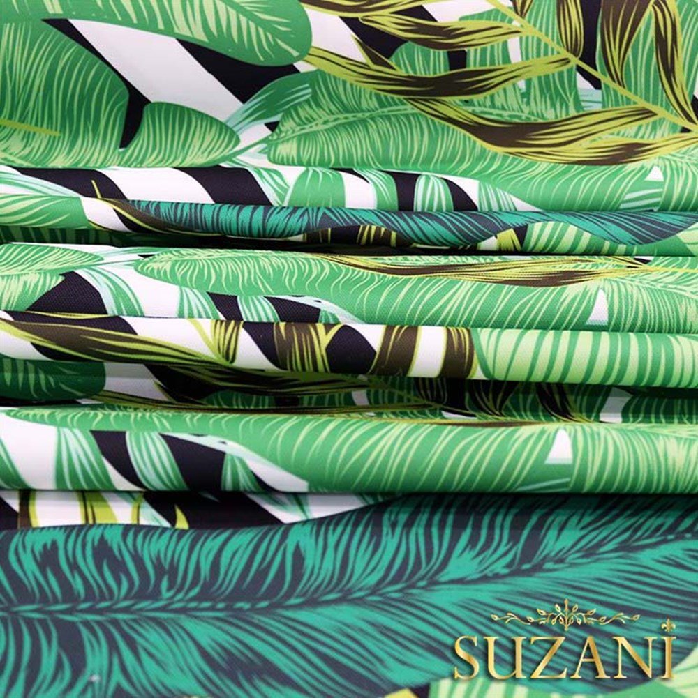 Muz Yaprakları Desenli Kumaş