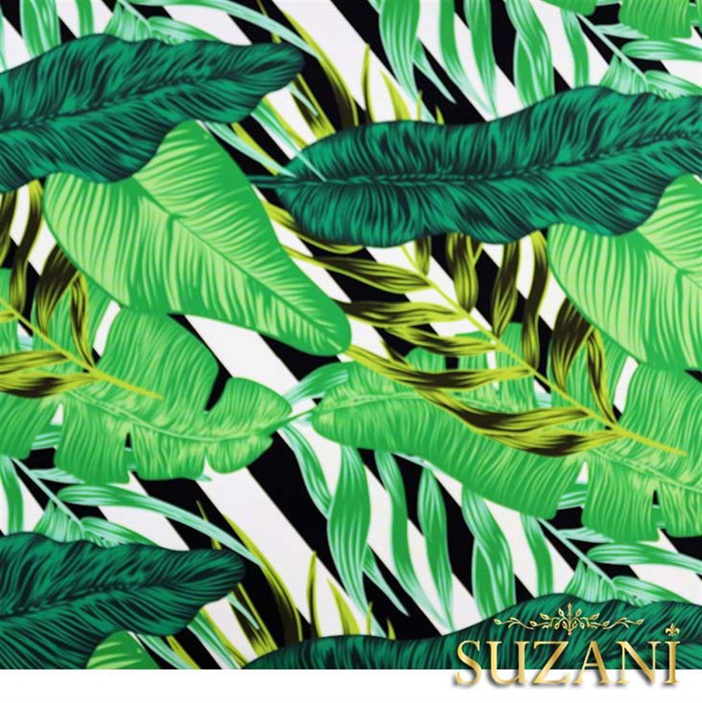 Muz Yaprakları Desenli Kumaş