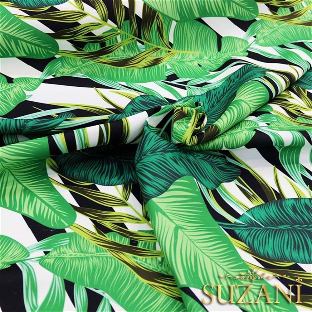 Muz Yaprakları Desenli Kumaş
