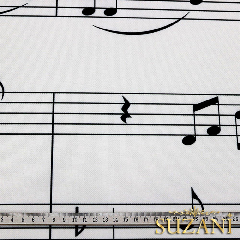 Müzik Notaları Desenli Kumaş