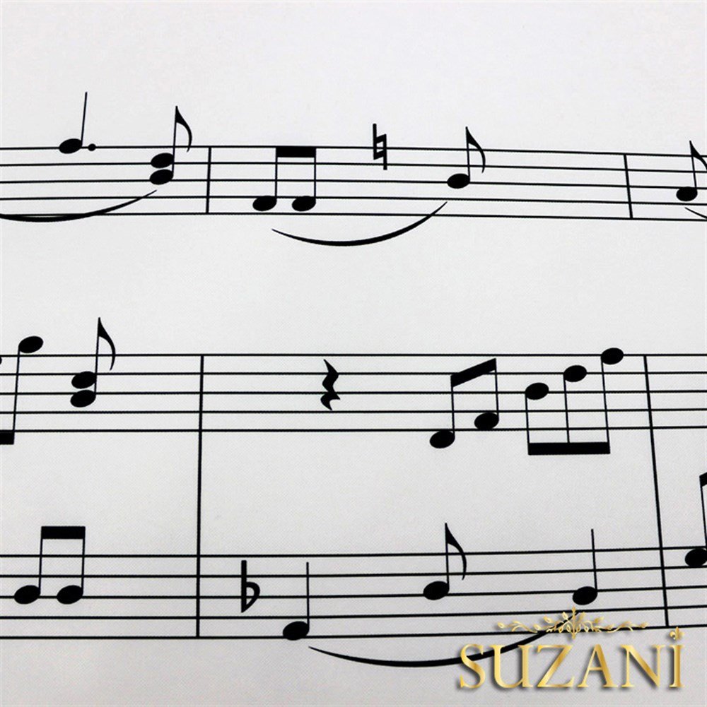 Müzik Notaları Desenli Kumaş