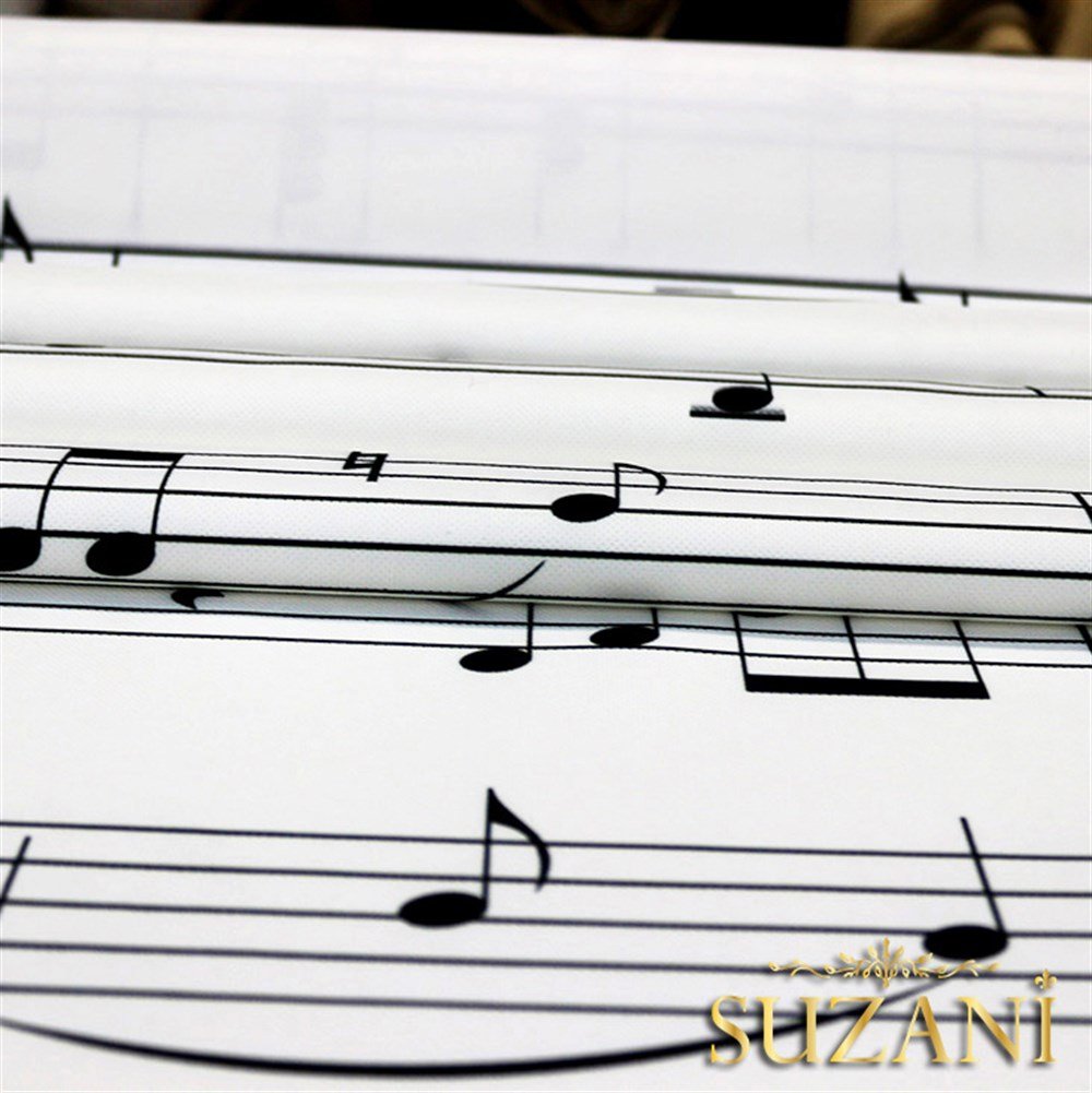 Müzik Notaları Desenli Kumaş